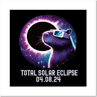 Starry Capybara Total Solar Eclipse Posters and Art